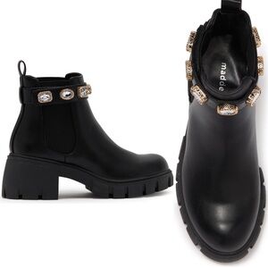 Black Ankle  Embellished Strap Madden Girl
Honeyy Ankle
Buckle Boot Sz 5.5